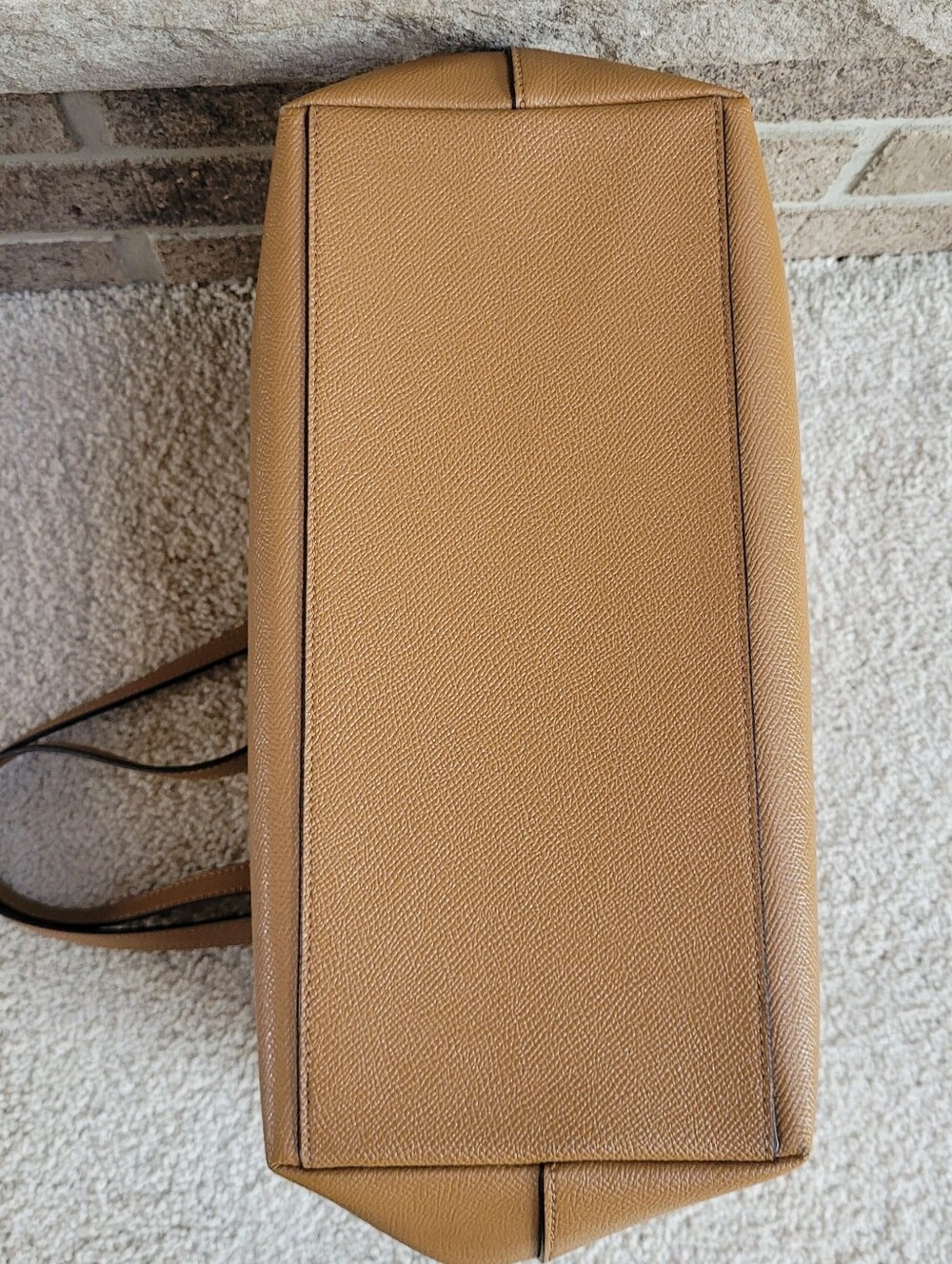 Like New Coach Caramel Tan Leather Tote Shoulder Bag F58846 Crossgrain Zip Top - Picture 10 of 10